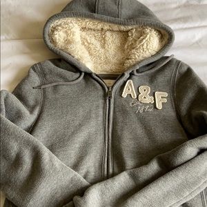 Never worn Abercrombie jacket with Sherpa inside!
